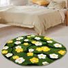 Alfombra de Flocado con Botones Sala de Estar Dormitorio Manta de Mesita de Noche Habitación Infantil Felpudo Verde Musgo Felpudo para Ventana de Mirador Forma Especial Antideslizante