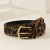 Cinturón Retro Y2K Estilo Chica Picante Estampado de Leopardo para Mujer, Cinturón de Nicho Estilo Americano con Diseño Decorativo para Vestidos y Jeans