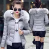Nuevo Abrigo Corto de Algodón para Mujer Otoño/Invierno 2025 con Cuello Grande de Piel, Estilo Coreano, Chaqueta de Algodón para Mujer Tallas Grandes
