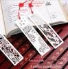 Papelaria Criativa Estilo Chinês Aço Inoxidável Oco Metal Bookmark Arte Retangular Bookmark 8 Opções
