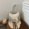Bolso de Hombro Único Transfronterizo de Gran Capacidad Color Sólido 2026 PU con Borlas, Moda, Temperamento, Personalidad, Ambiente, para el Trabajo, Viajes, Debajo del Brazo