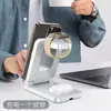Soporte de Carga Inalámbrica 3 en 1, Base Plegable de Carga Rápida para Teléfono, Reloj y Auriculares, Cargador de Escritorio Portátil Magnético