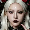 Pegatinas de tatuaje facial de Halloween con lámina plateada, diseño de gota de luna, para fiestas de cosplay y sesiones de fotos, impermeables, pegatinas de transferencia al agua