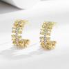 Venta en vivo de pendientes de corazón para niña, pendientes de circonita con diamantes amarillos para mujer, chapados en plata 925, elegantes y de alta calidad.