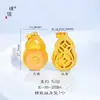 Puzuo cores fortes retenção de cor ouro areia acessórios DIY, cravejado com diamantes, pingente de colar de cabaça calcedônia Buda Maitreya, corrente versátil para clavícula para mulheres