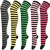 Calcetines de rayas transfronterizos Calcetines hasta el muslo para mujer Calcetines largos japoneses y coreanos por encima de la rodilla Halloween Cosplay Actuación Medias de cebra