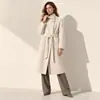 Casaco de Lã Estilo Coreano Outono/Inverno 2026 Jaqueta Casual Feminina Casaco Longo de Lã de Alpaca Casaco Estilo Preguiçoso