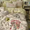 Conjunto de Roupa de Cama Classe A Quatro Peças Algodão Puro Lençóis de Cama Capa de Edredom Capa de Edredom Lençóis de Cama Conjunto de Três Peças para Dormitório de Estudante 4 Estações