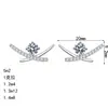 Pendientes Xindeyi de Plata de Ley S925 con Moissanita para Mujer, Cruz Geométrica, Estilo Francés Perezoso, Simples y Elegantes, Versátiles