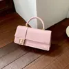 Bolso pequeño cuadrado tejido de color liso estilo europeo y americano con asa corta, tapa abatible y diseño de cierre, versátil para uso diario, bolso de mujer de un solo hombro o cruzado