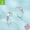 Pingente de prata zircônia rosa original anel asas de amor prata 925 anel pulseira sensação de garota dos sonhos SCR874