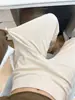 Pantalones acampanados de terciopelo con cuentas grises para mujer, nuevo estilo de otoño, holgados y casuales, de cintura alta, pierna recta, pierna ancha con caída fluida, adecuados para figuras petite