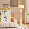 Lámpara de Pie Estilo Wabi-Sabi, Lámpara de Pie LED Sencilla para Sala de Estar, Estudio, Dormitorio, Lámpara Creativa Retro de Madera Maciza para Sala de Té Zen