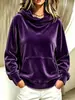 Sudadera con capucha de manga larga, color liso, informal, holgada, nueva para otoño e invierno, moda transfronteriza europea y americana de Amazon