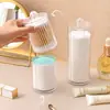 Caixa de Armazenamento de Algodão Cosmético para Mesa Porta-Palitos com Tampa à Prova de Poeira Rack de Armazenamento para Finalização com Pincel de Pó Caixa Transparente de Acrílico para Cotonetes