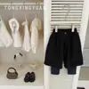A Versão Redonda da Estrela Infantil é Incrível! Calças de Lã Veludada para Meninas Estilo Coreano Calças de Lã Retas Casuais com Design Estilo Ocidental