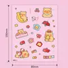 200 hojas de pegatinas para diario de mano no repetitivas, lindas de dibujos animados de chicas lindas, decorativas, impermeables, papel material para cuaderno