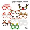 9 Gafas navideñas 3D adulto niños diseño fiesta de Navidad accesorios para fotos máscara de muñeco de nieve gafas navideñas