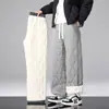 Pantalones Casuales Ultrasónicos para Niños Invierno Sueltos Rectos 2025 Nuevos Pantalones Deportivos de Pierna Ancha con Terciopelo y Engrosamiento