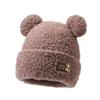 Gorro de Punto Osito para Otoño e Invierno, Engrosado y Cálido, Gorro de Felpa con Protección para Orejas, Adecuado para Circunferencia de Cabeza Grande, Hace que la Cara Parezca Más Pequeña, Gorro Versátil para Mujer