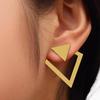 Brincos Cruzados Europeus e Americanos de Aço Inoxidável, Novos Brincos Geométricos de Ouro 18K para Mulheres, Brincos de Alta Qualidade, Joias Simples