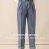 Pantalones de Vestir Casuales de Pierna Recta Pantalones de Traje de Negocios Caballero Retro Napolitano Cintura Alta Sueltos Largos Pantalones de Traje con Caída