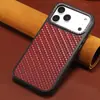 Compatible con iPhone 18 Pro Max, funda para teléfono con carga inalámbrica, cubierta protectora tejida de cuero genuino para Apple 17/16