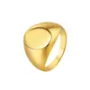 R0846-NK02 Moda europea y americana anillo simple liso de acero de titanio anillo ovalado para hombre