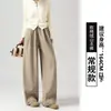 Pantalones de pana marrones para mujer 2026 Nuevos Otoño Invierno Con terciopelo extra Pantalones casuales Cintura alta Holgados Caída Pantalones de pierna ancha
