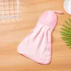 Pano de Cozinha para Pendurar para Uso Doméstico, Toalha de Mão Absorvente de Cor Sólida Dupla Face, Pano Preguiçoso para Limpar Mãos em Fleece Coral, Pano de Limpeza