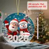 Natal Papai Noel Bem-vindo 2026 Acrílico Plano 2D Pingente para Carro Mochila Ornamento Decoração Adereços