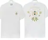 Camiseta Unissex de Manga Curta Verão Casa Masculina Transfronteiriça Casablanca Azul Quadrado Gradiente Estampa de Logo com Letras