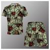 Comercio exterior verano caliente cadena gráfica impresión digital 3D holgado traje de camiseta de hombre manga corta shorts traje