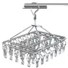 Perchero Engrosado con Pinzas, Tendedero de Acero Inoxidable, Colgador de Calcetines a Prueba de Viento con Múltiples Pinzas, Tendedero de Calcetines para Dormitorio, Multifuncional