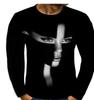 Camiseta de manga larga para hombre con impresión digital 3D transfronteriza de AliExpress 2021 de algodón 200% de imitación, informal y cómoda.