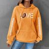 Comercio Exterior 2024 Estación Independiente Transfronterizo Nuevo Top con Letras Estampadas Sudadera Waffle con Capucha Pulóver para Mujer