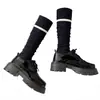 Meias 3/4 Femininas Costuradas, Meias Longas Quentes para Primavera e Outono, Afinando, Blocos de Cor Preto e Branco, Meias Longas Empilhadas Retro de Tubo Médio-Alto