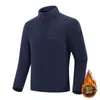 Moletom Oli de fleece com zíper parcial, gola alta, manga longa, para primavera e outono, esportes ao ar livre, quente, secagem rápida, respirável, elástico