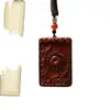 Pendente Natural de Madeira de Jujuba Relâmpago Dragão Pingente Pingente Taiji Bagua Placa de Madeira Portátil Esculpida em Ambos os Lados Feito à Mão