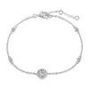 Pulsera de Plata de Ley S925 para Mujer, Pulsera Tennis Súper Brillante en Forma de Corazón, Lujo Ligero, Sensación de Alta Gama, Estilo Europeo y Americano, Circonita de Diamante Completa, Venta al por Mayor Transfronteriza