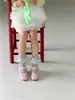Wf1726 Novedad de Primavera Calcetines para Niños Bebé Gris Cuadros Algodón Peinado Calcetines Cortos Calcetines Estilo Princesa Venta al por Mayor
