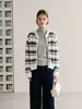 Cárdigan de punto de manga larga a rayas, nuevo estilo otoño/invierno para mujer, corte holgado, adelgazante, suéter de cuello redondo, prenda exterior