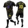 2627 Camiseta de Fútbol del Barcelona Número 10 Yamal Messi Ropa de Entrenamiento para Partido Patrón de Mármol Negro Dorado Camiseta