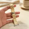 Correa de cuero electrochapado con patrón dorado adecuada para Apple 9, 10, S11, Huawei Fit5, Samsung Watch9, pulsera Xiaomi