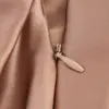 Ropa de Mujer al por Mayor Transfronteriza 2025 Otoño Estilo Europeo y Americano de Moda Sexy Sexy Asimétrico Vestido de Textura Satén de Seda