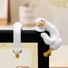Bonita Pantalla Decorativa de Ganso Blanco Grande Figura Acostada Regalo Sanador para Escritorio de Oficina Cumpleaños de Mejor Amigo