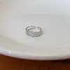 Anillo de Zirconia Micro-Pavé de Doble Capa para Mujer Ins Tendencia Diseño de Nicho Anillo Estilo Japonés Lujo Accesible Anillo Personalizado para el Dedo Índice
