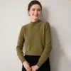 Suave y acogedor~ Suéter de cachemir para bebé de doble grosor para mujer, jersey de punto de cuello medio alto, prenda base para otoño e invierno