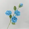 2026 Nuevo Modelo Hilo Flores Artificiales Crochet Productos Terminados Multi-Cabeza Bouquet de Rosas Barbie Productos Terminados de Crochet Hechos a Mano