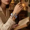 Pulsera de Metal con Flor de Esmalte, Moda Transfronteriza Europea y Americana Personalizada, Anillo de Brazo Femenino Exquisito de Lujo Ligero